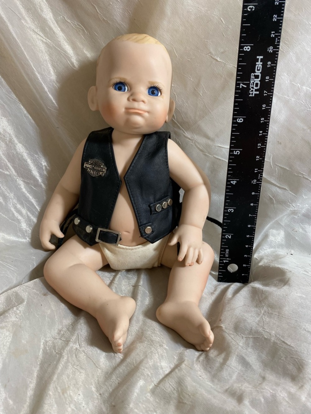 1996 Harley Davidson Franklin Mint, Bobby The Little Biker Baby Porcelain Doll